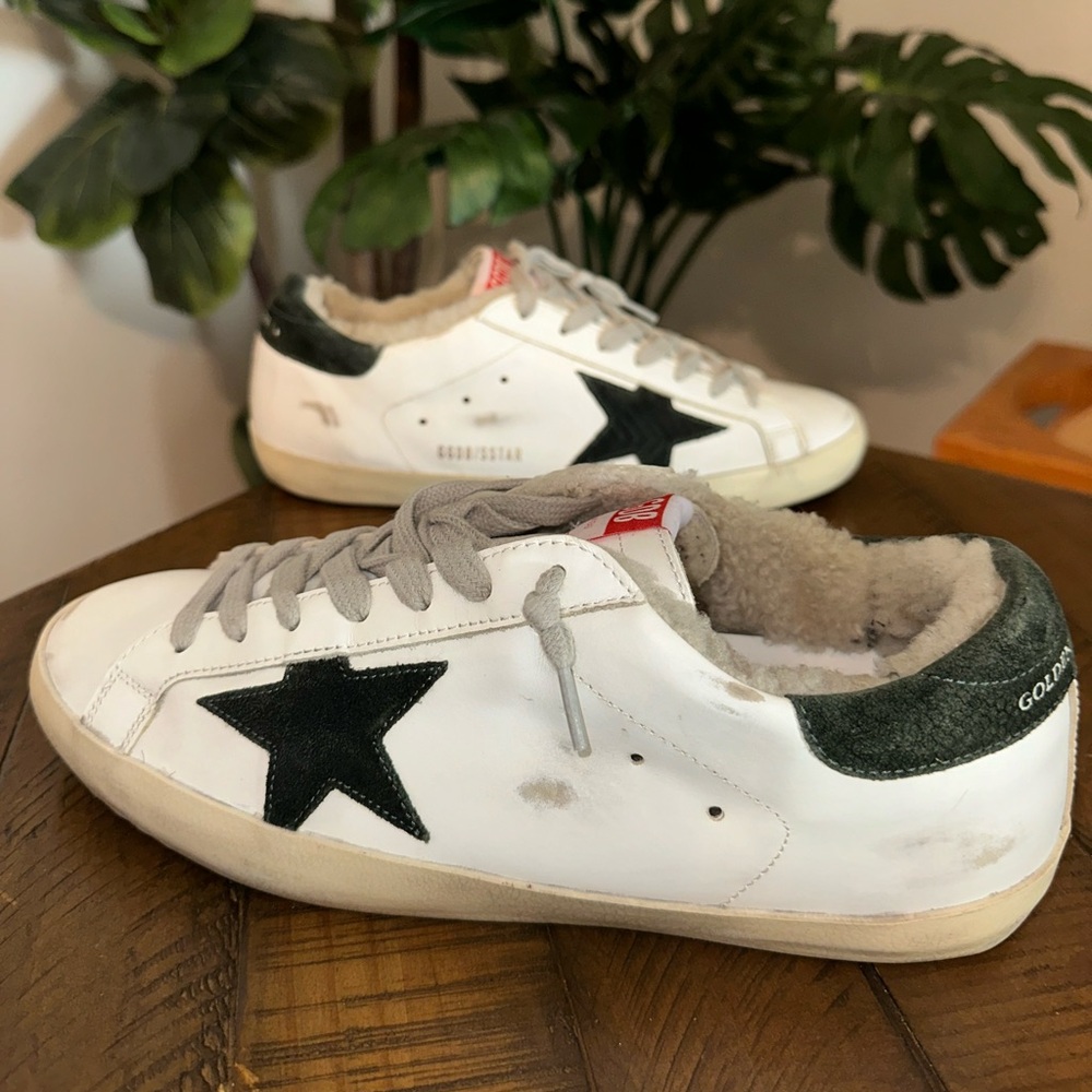 Golden Goose Superstar Leather & Shearling Sneakers